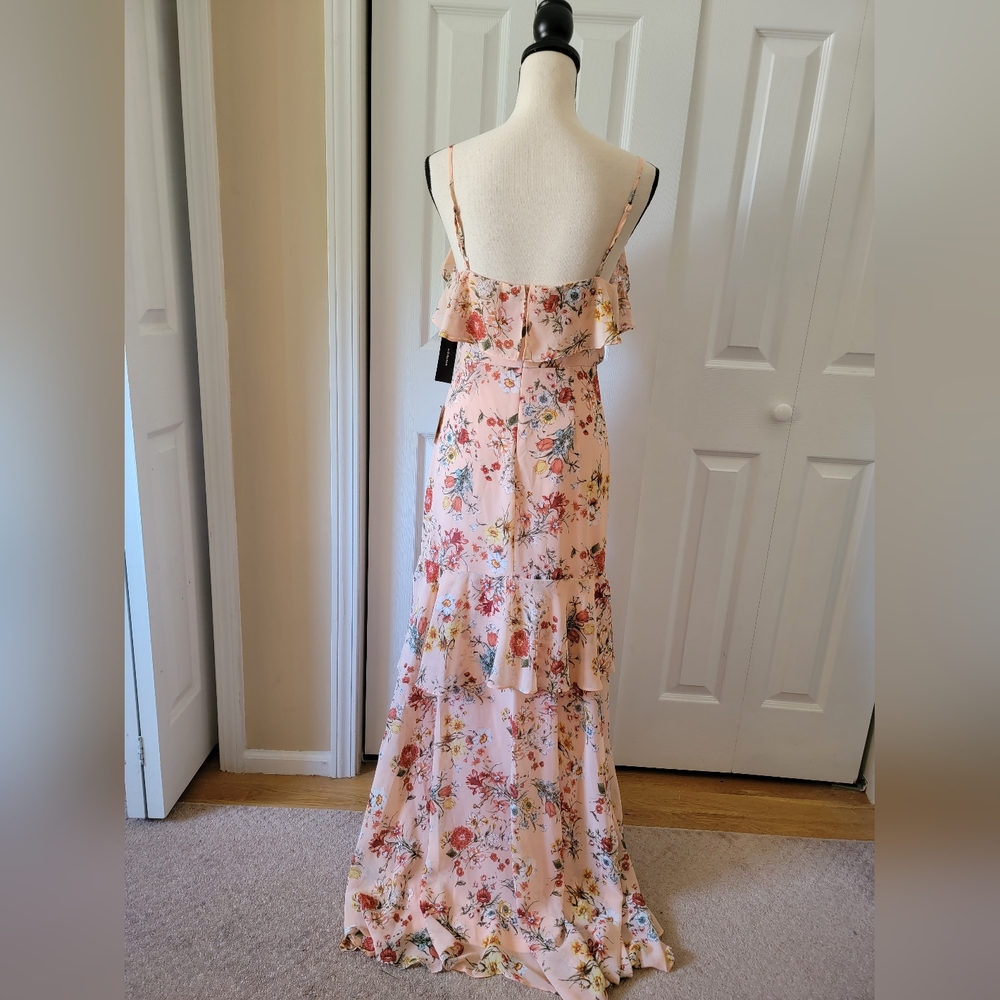 Lulu's Pink Floral Maxi Dress - Picture 6 of 7